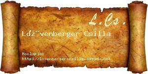 Lövenberger Csilla névjegykártya